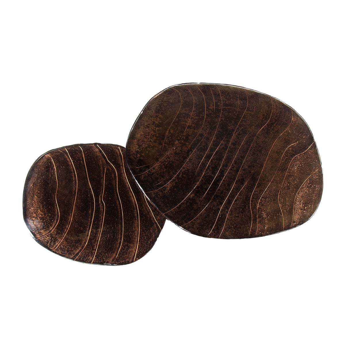 Conjunto de mesas de café Aurora en cobre antiguo - set de 2