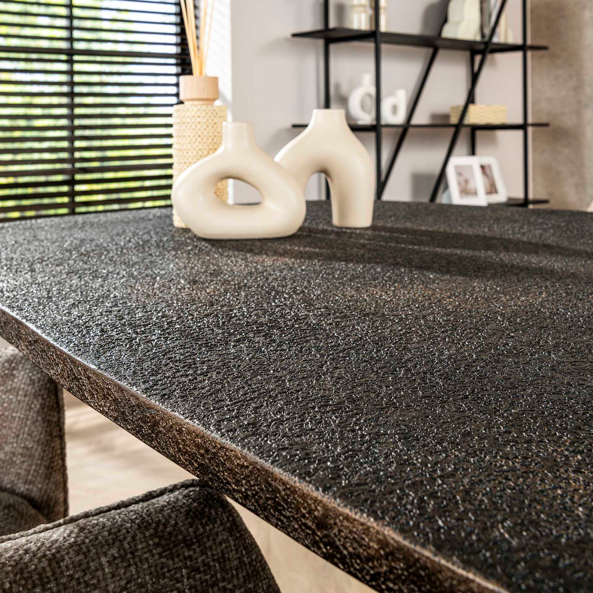 Mesa de comedor Jax Forma ovalada danesa de 215 cm - Gris metálico