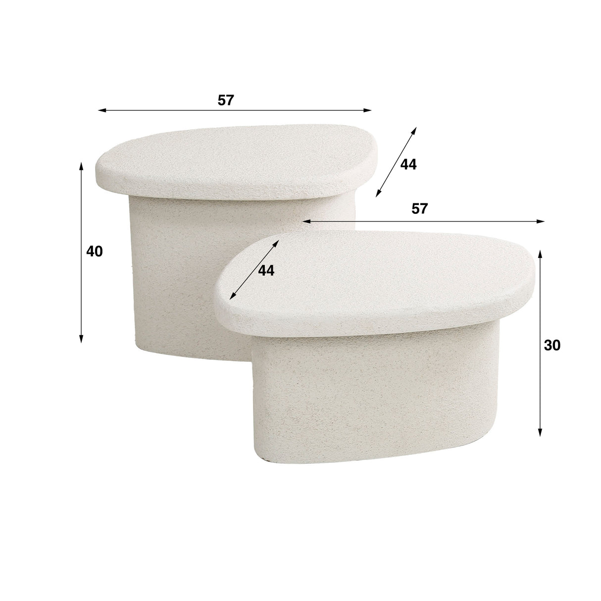 Conjunto de 2 mesas de café de Compuesto de Mármol Orgánico Zaya