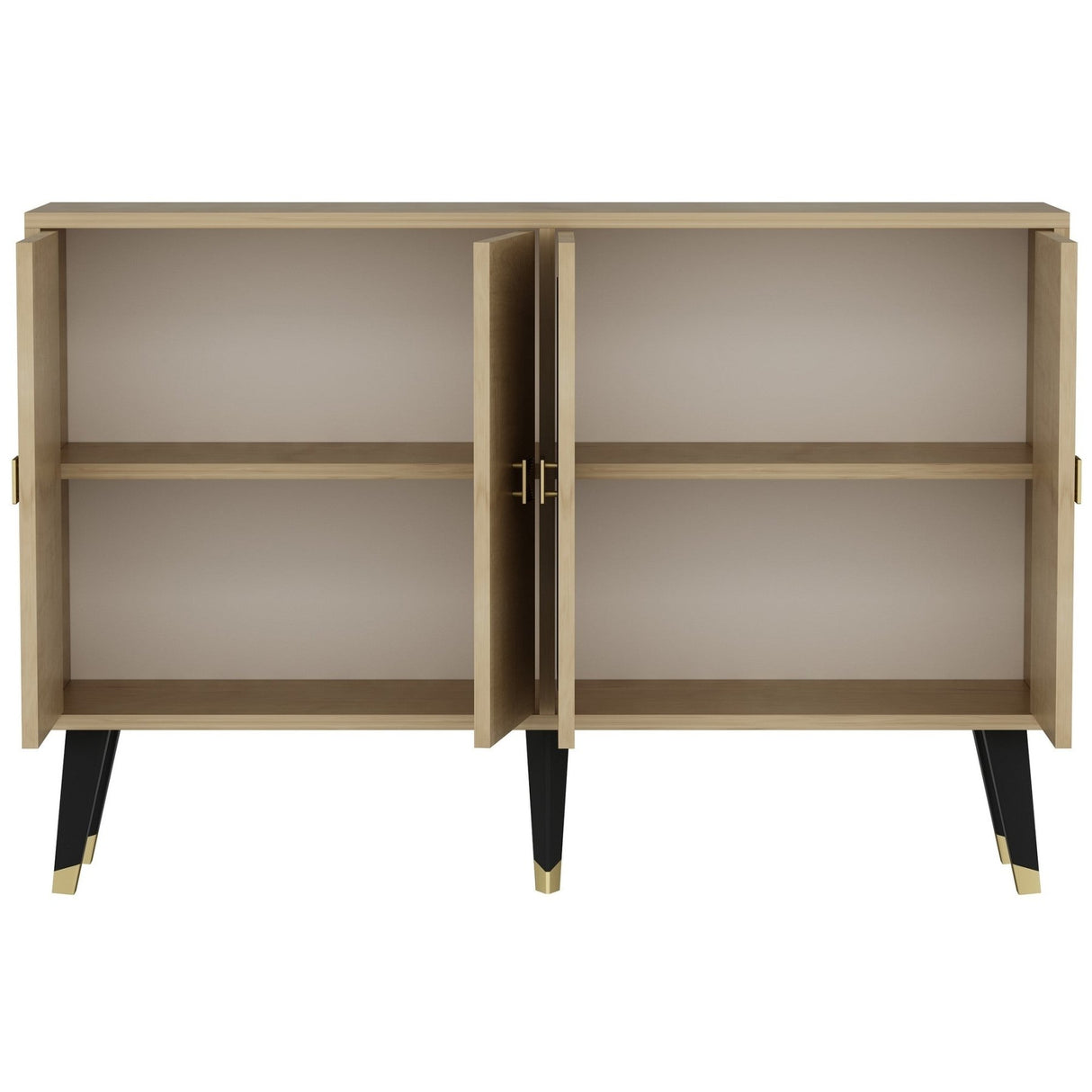 Consola Ansel aspecto roble zafiro 120 cm Aspecto roble zafiro, dorado Compuesto de madera revestido de melamina