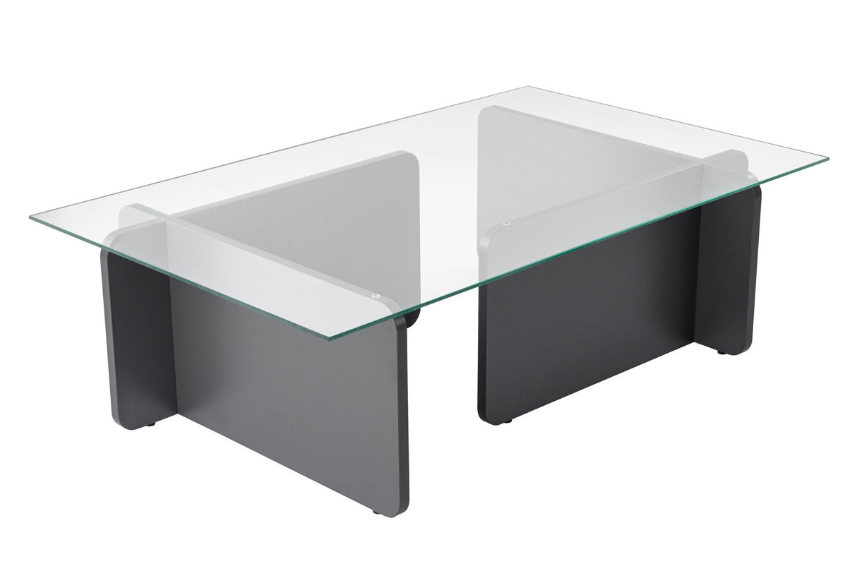 Salontafels - Salontafel Glas Antraciet Opal 105x65 cm - Dimehouse