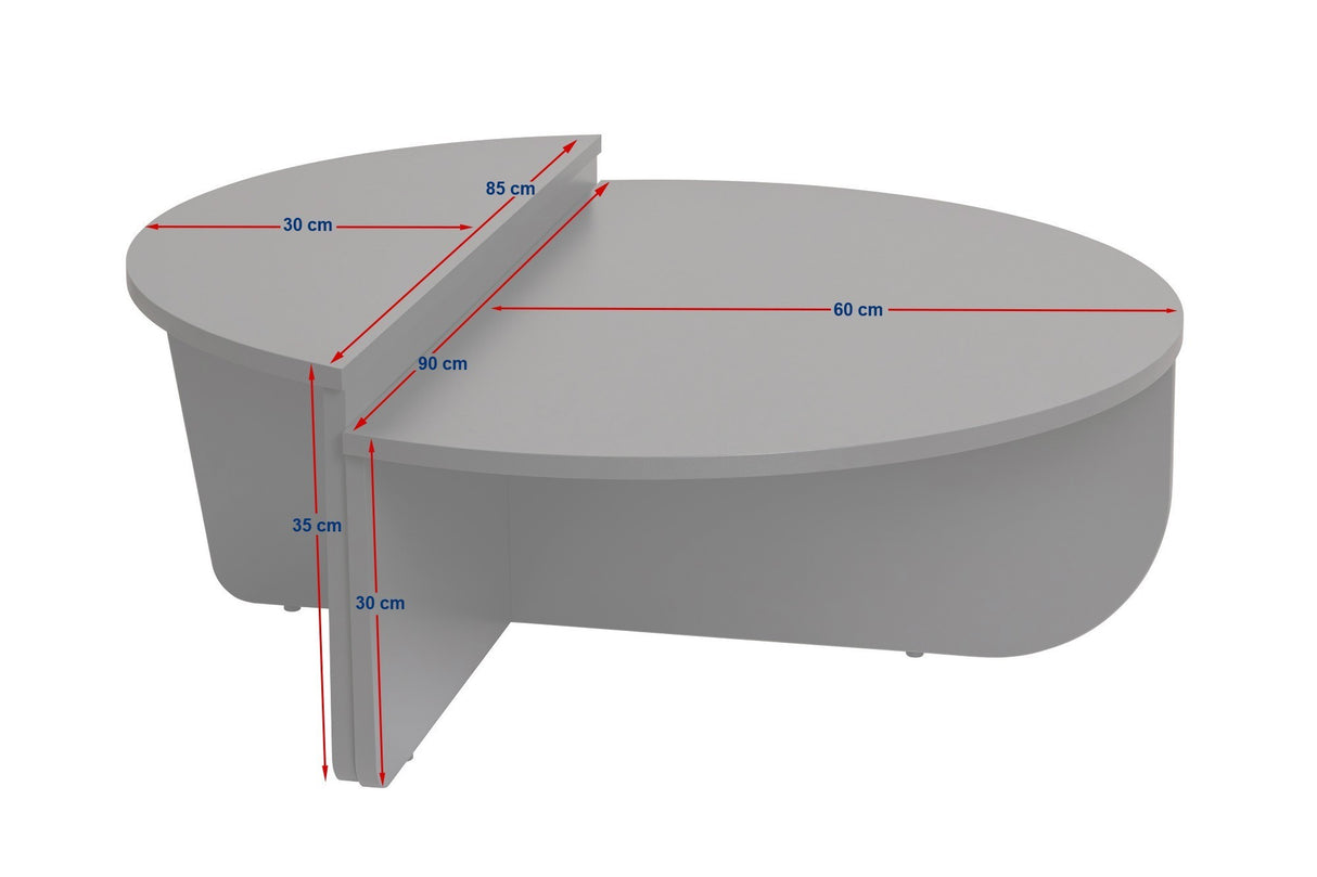 Salontafels - Salontafel Rond 85 cm Naturel Eikenlook Melamine Orin - Dimehouse