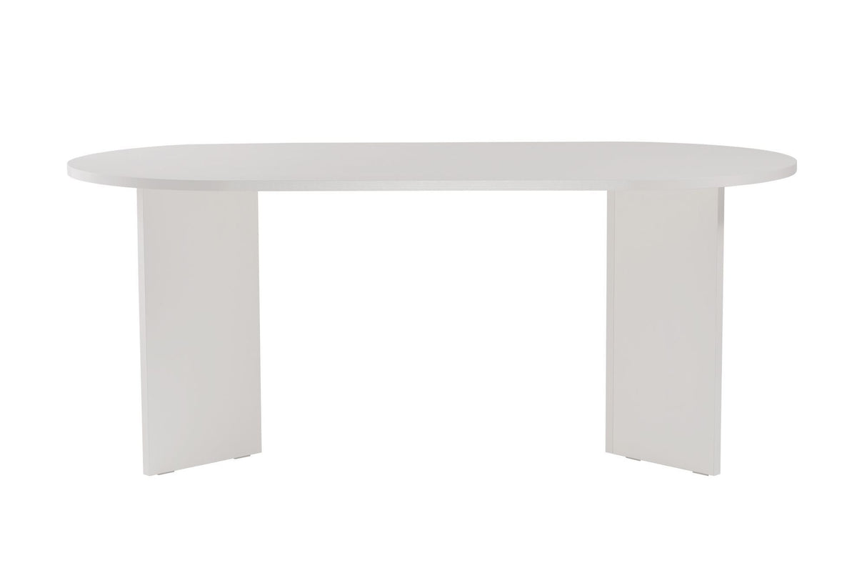 Mesa de comedor ovalada Melamina blanca - Japandi - 180x89,5x75 cm - Sota