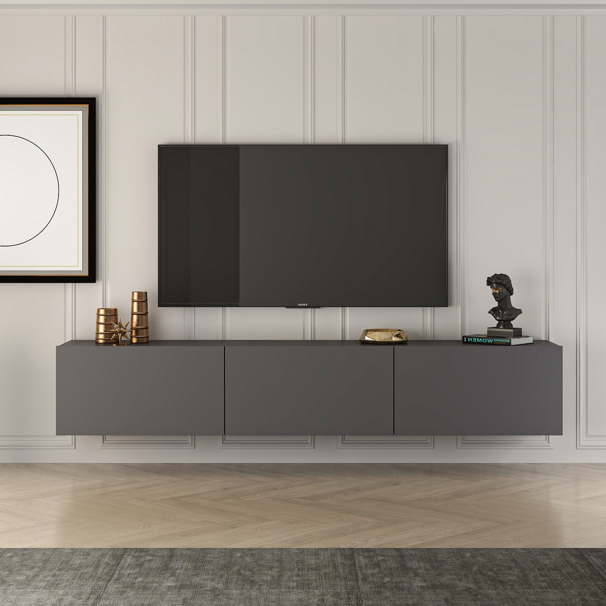 West Estante de pared antracita 150 cm Madera melaminada