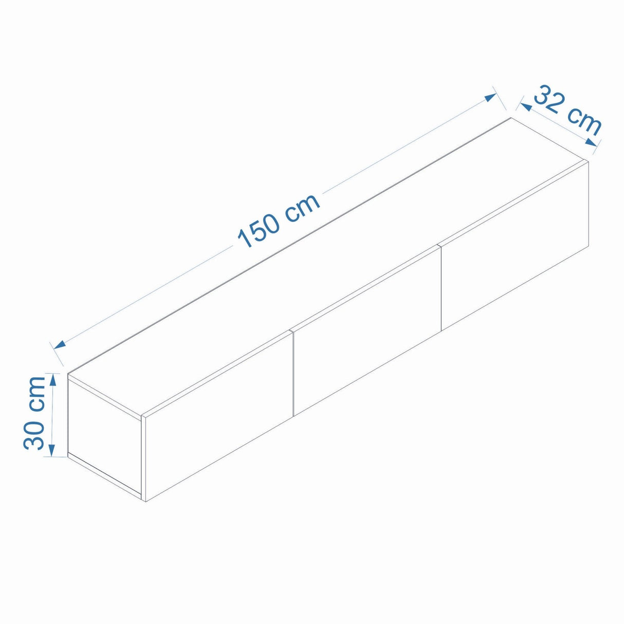 West Estante de pared antracita 150 cm Madera melaminada