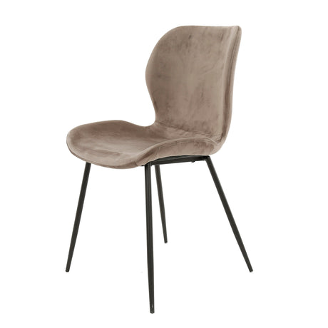 Silla de comedor elegante Argo Velvet Champagne - Sin reposabrazos