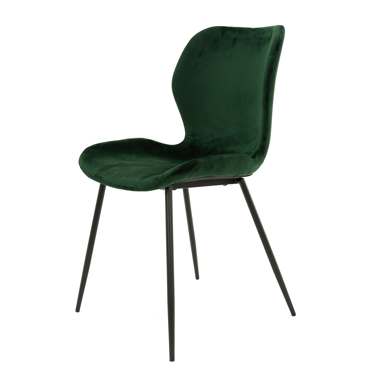 Silla de comedor elegante Argo Velvet Verde - Sin reposabrazos