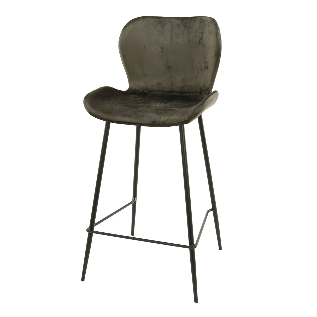 Conjunto de 4 taburetes de bar Argo Velours Antracita