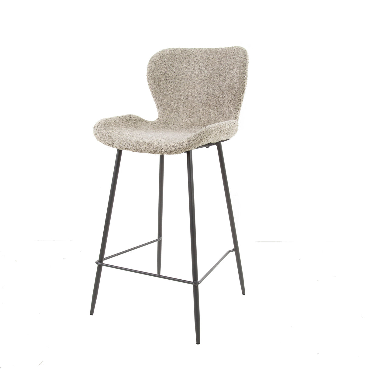 Conjunto de 4 taburetes de bar Argo Bouclé Arena de tubo redondo