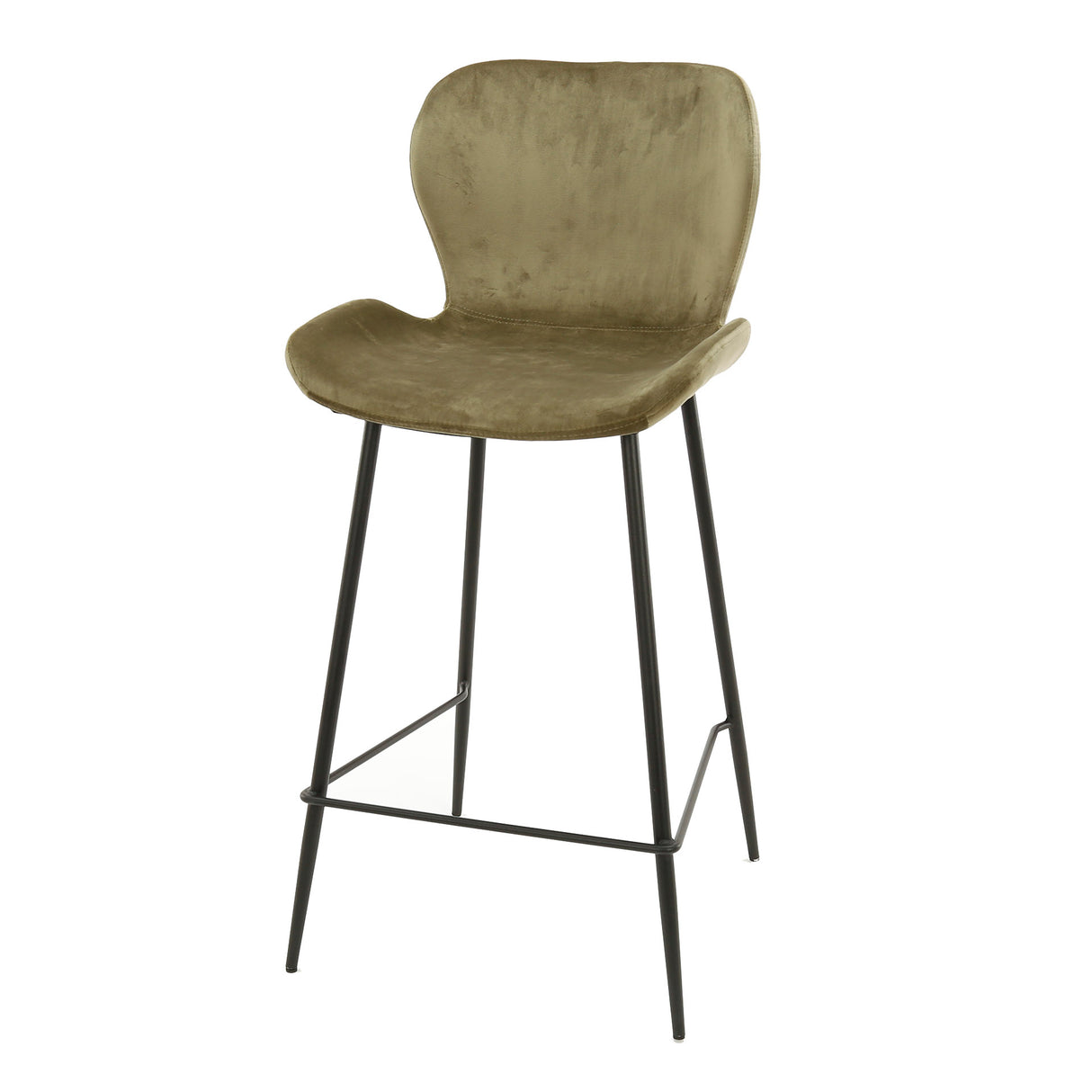 Juego de 4 taburetes de bar Argo Velours Champagne