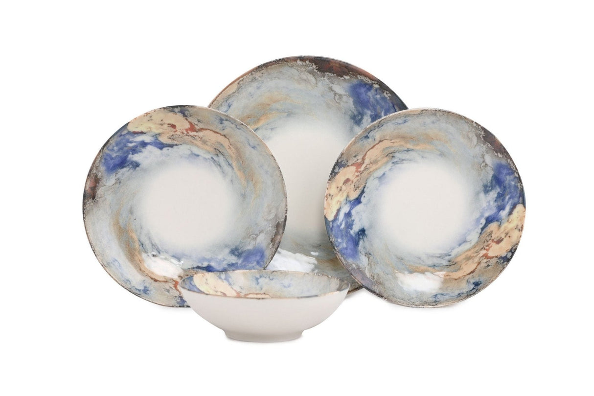 GBSATN24KY4101615 White Blue Gold 100% PORCELAIN