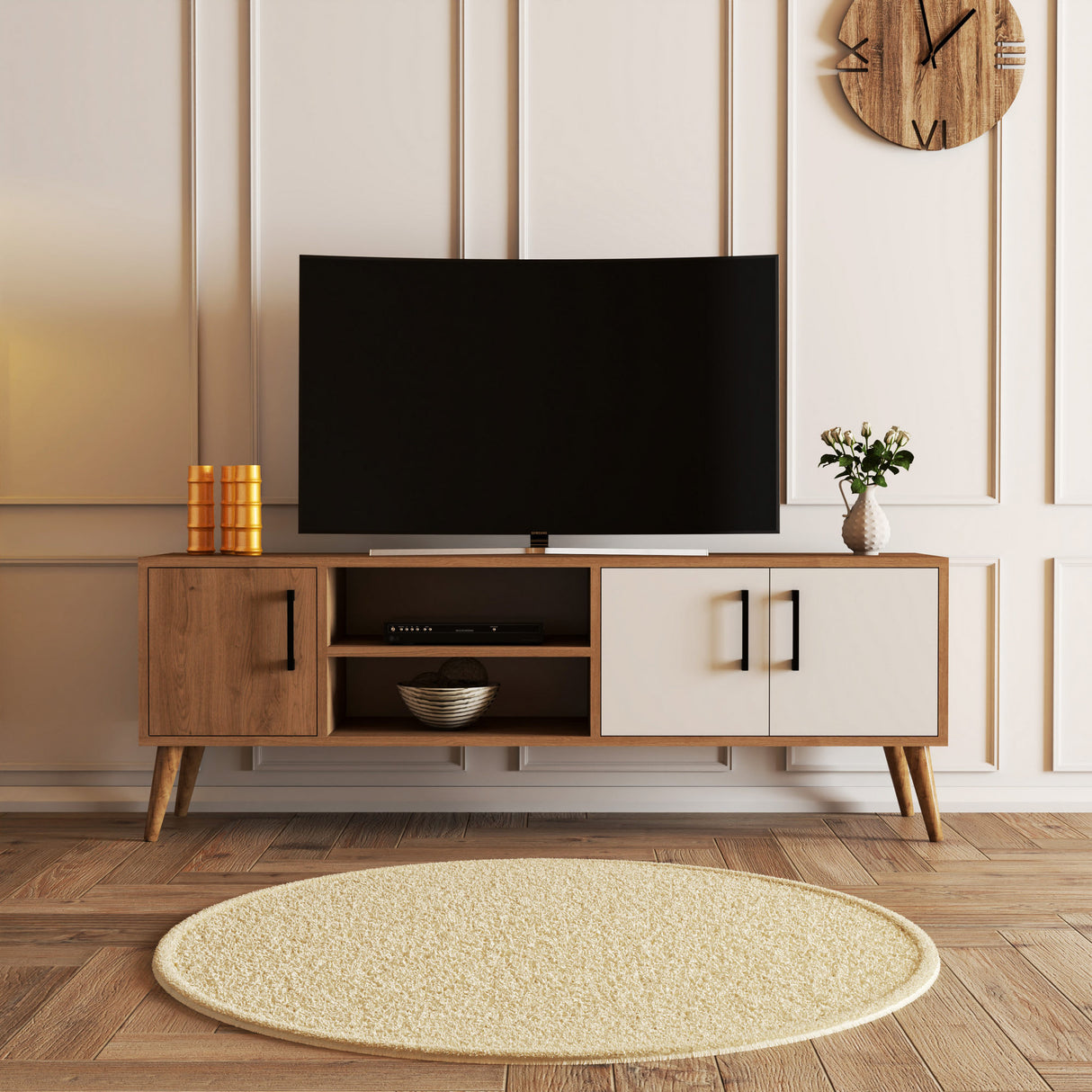 Muebles de TV Exxen Oak White Melamine 150x52x34 cm