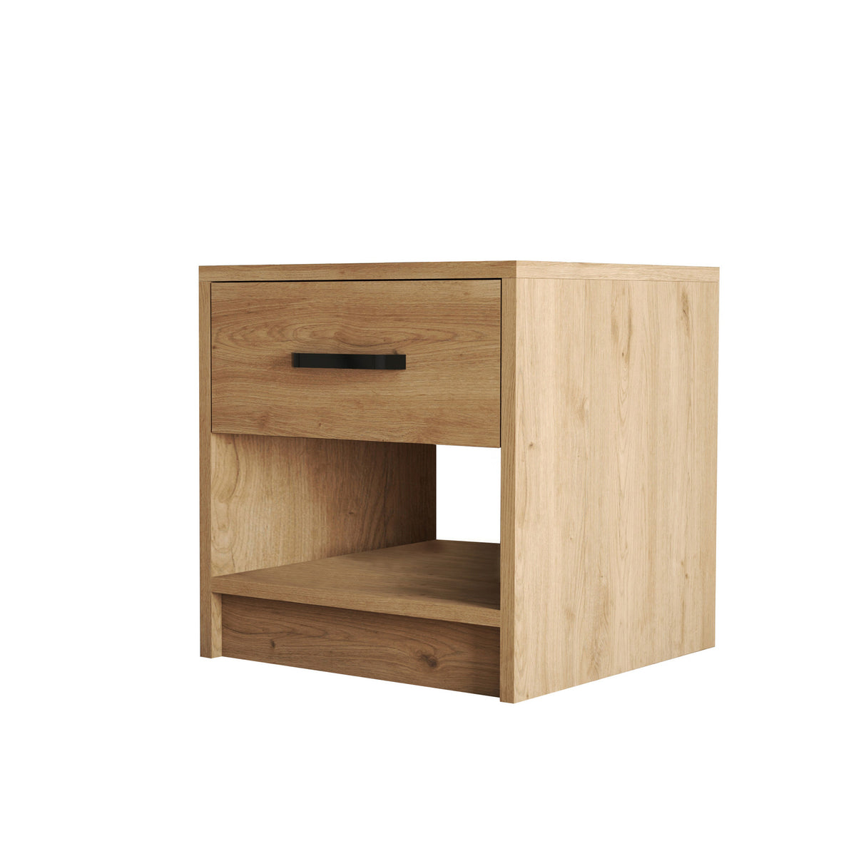 Nachtkastjes - Nachtkastje Grande Eik Melamine 52x46,8x45 cm - Dimehouse