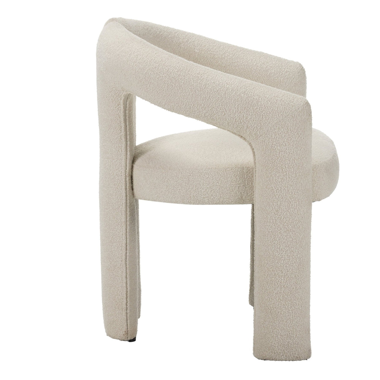 Diseño Silla de Comedor Marfil Bouclé Marrón - Tejido Completo