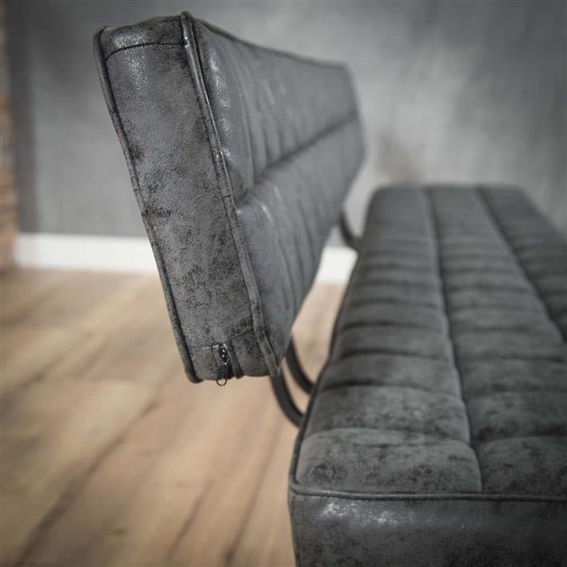 Sofá de comedor Madrid DH Interior Negro L x An x Al 186x44x22 Polipiel Atmosphere foto detalle