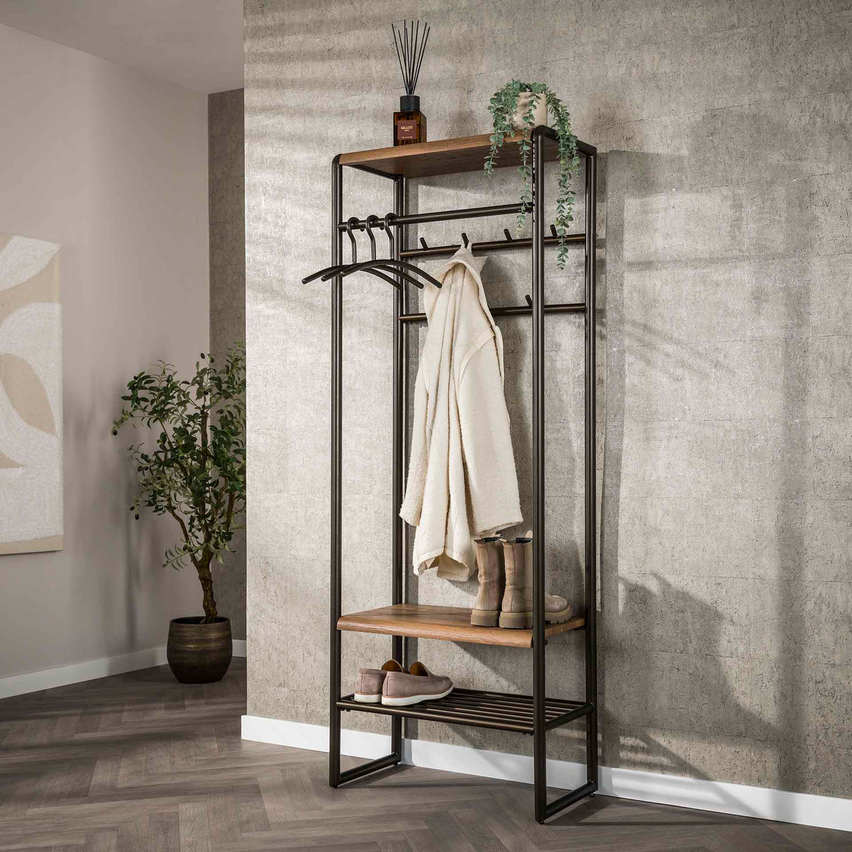 Kapstokken - Garderobemeubel Senna 70 cm Drift brown - Dimehouse