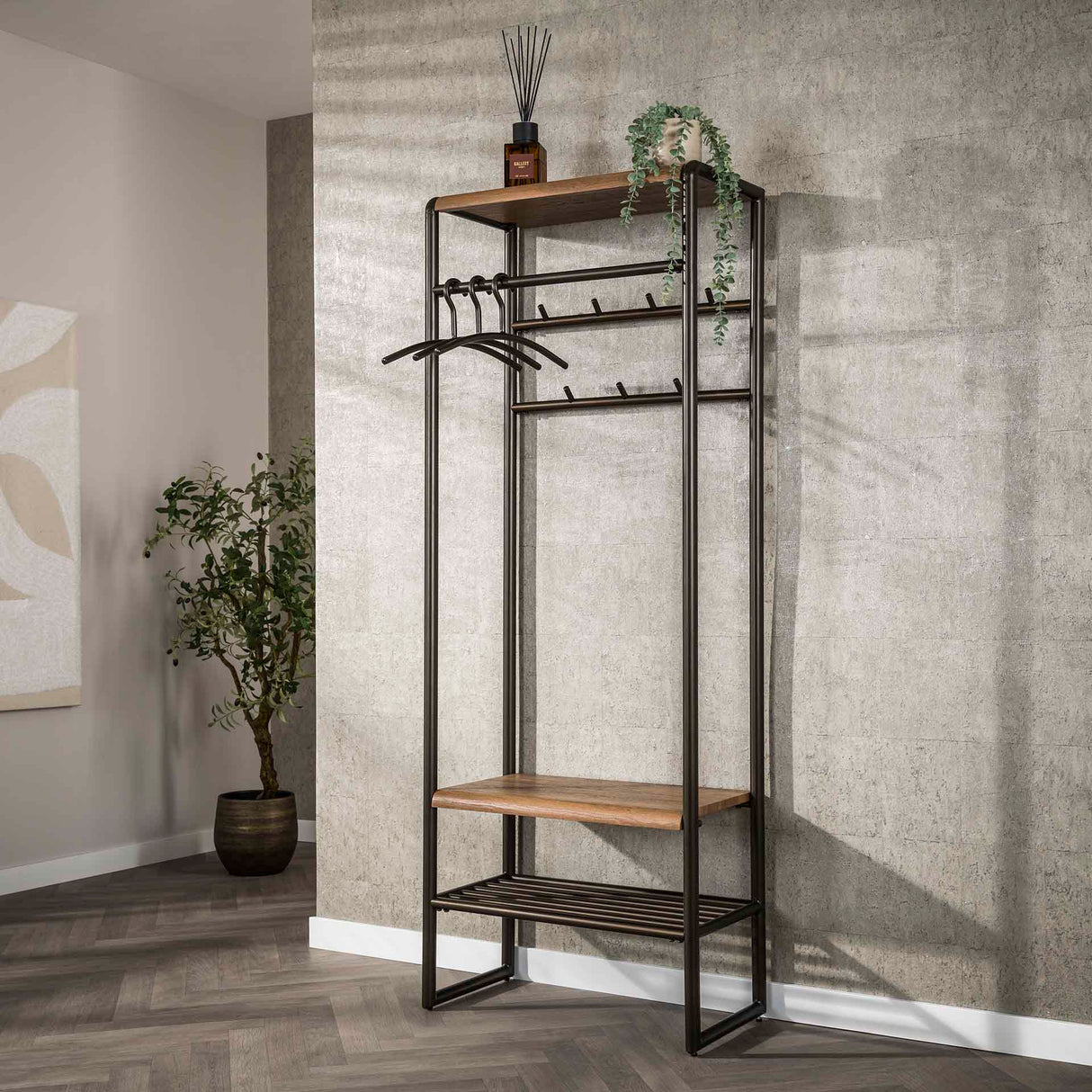 Kapstokken - Garderobemeubel Senna 70 cm Drift brown - Dimehouse