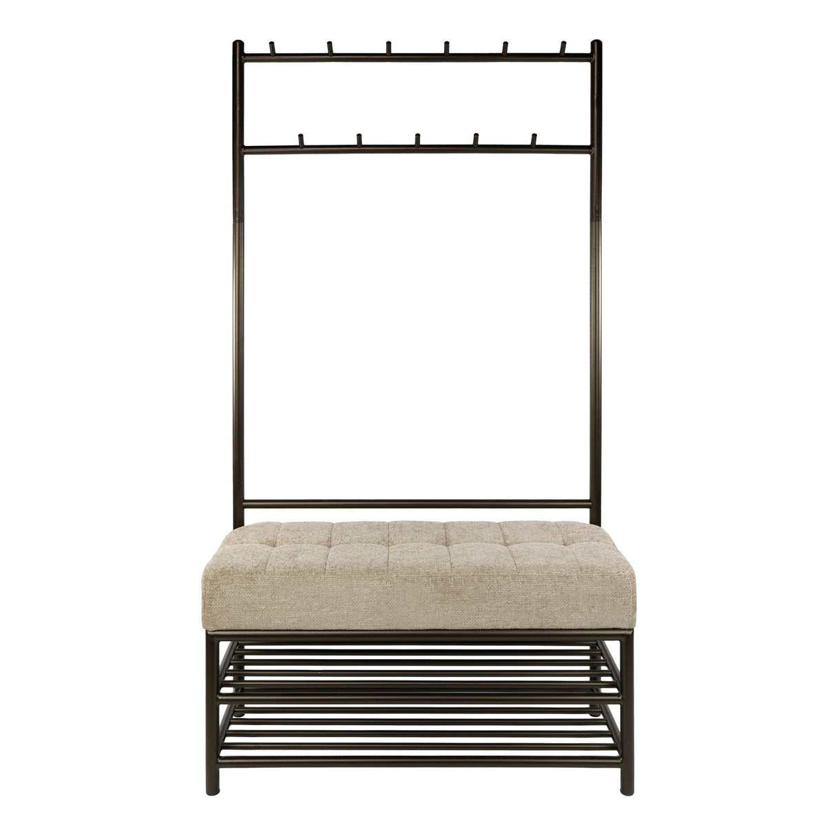 Banco Bancroft para vestuario, color marrón, 100x39x183 cm