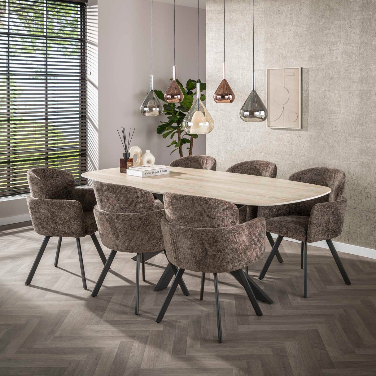 Conjunto de 2 sillas de comedor Comfortline Hoven Rich Taupe