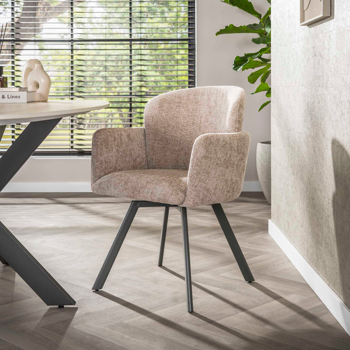 Juego de 2 sillas de comedor Luma Hoven color arena