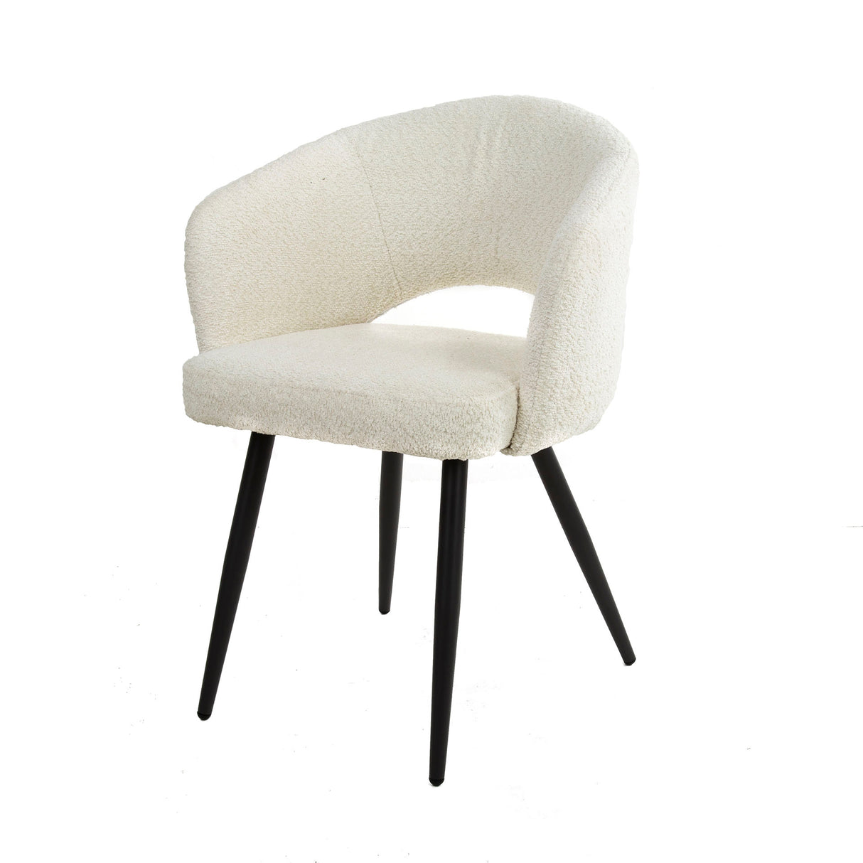 Silla de comedor moderna blanca Cargo Bouclé tela