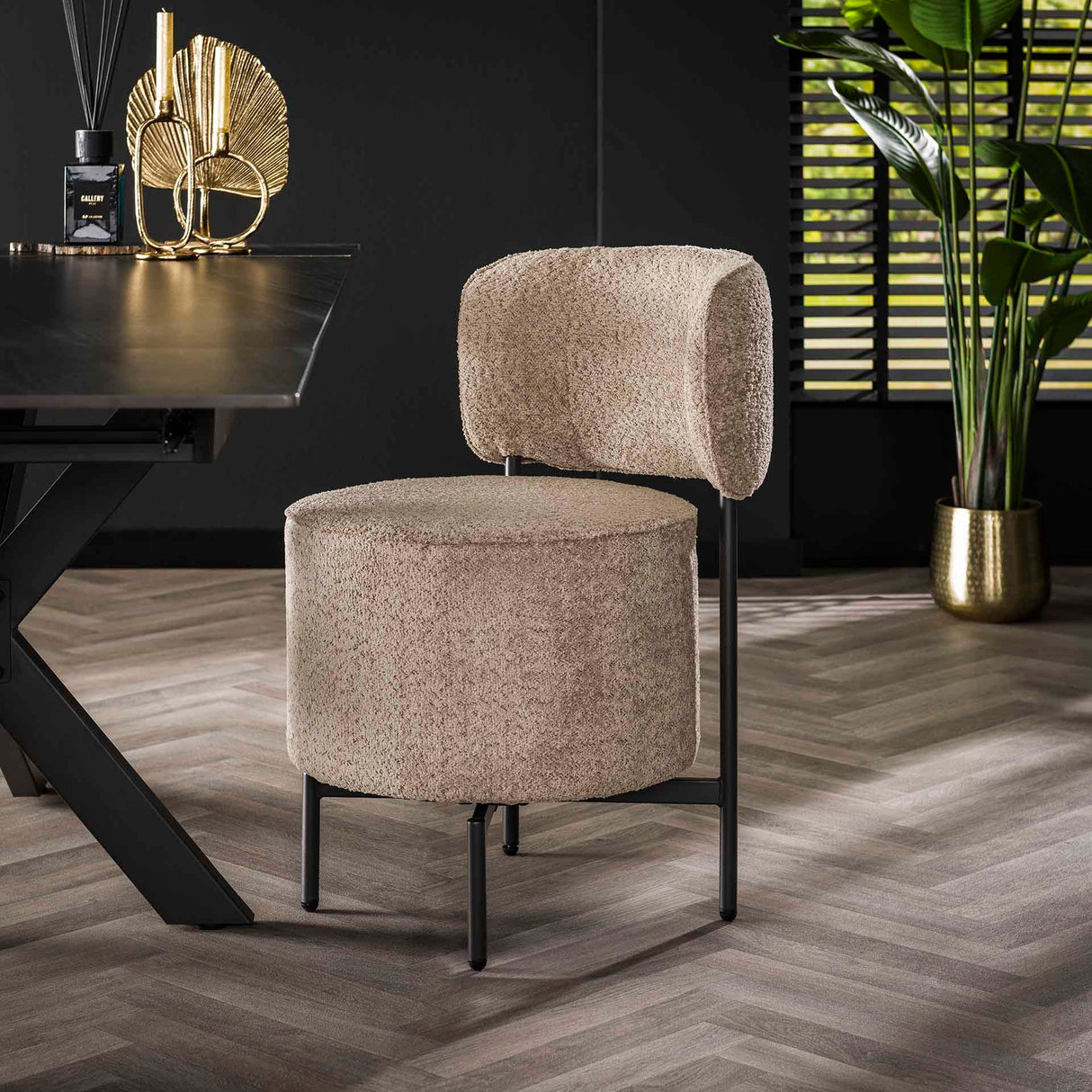 Silla de comedor Dante Bouclé Arena Giratoria - Sin reposabrazos