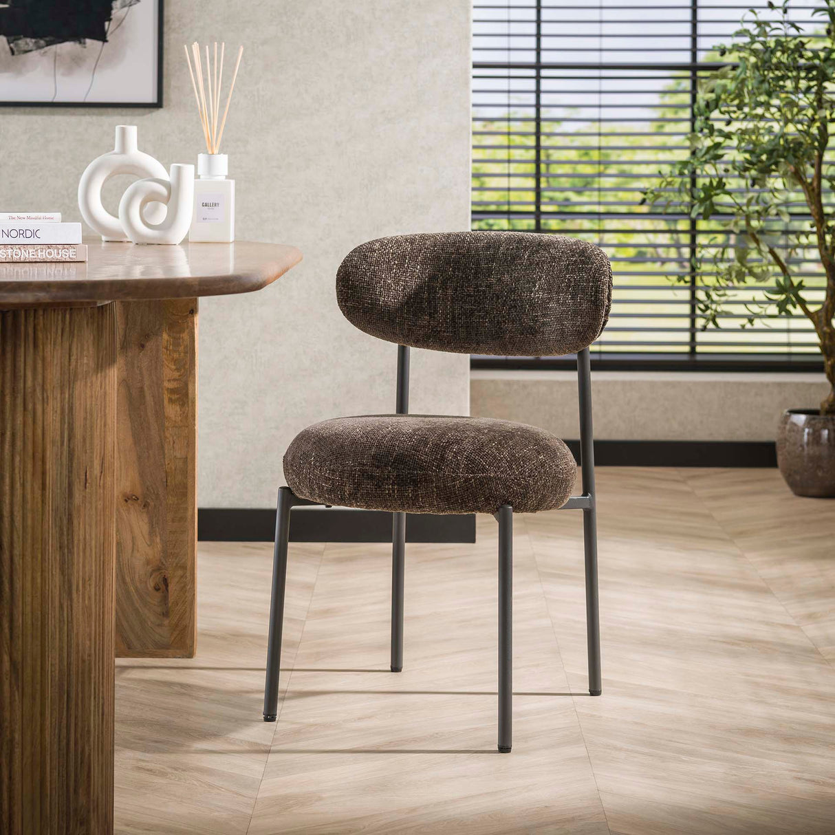 Silla de comedor Aero Tissee Cargo Tissee Tela Marrón