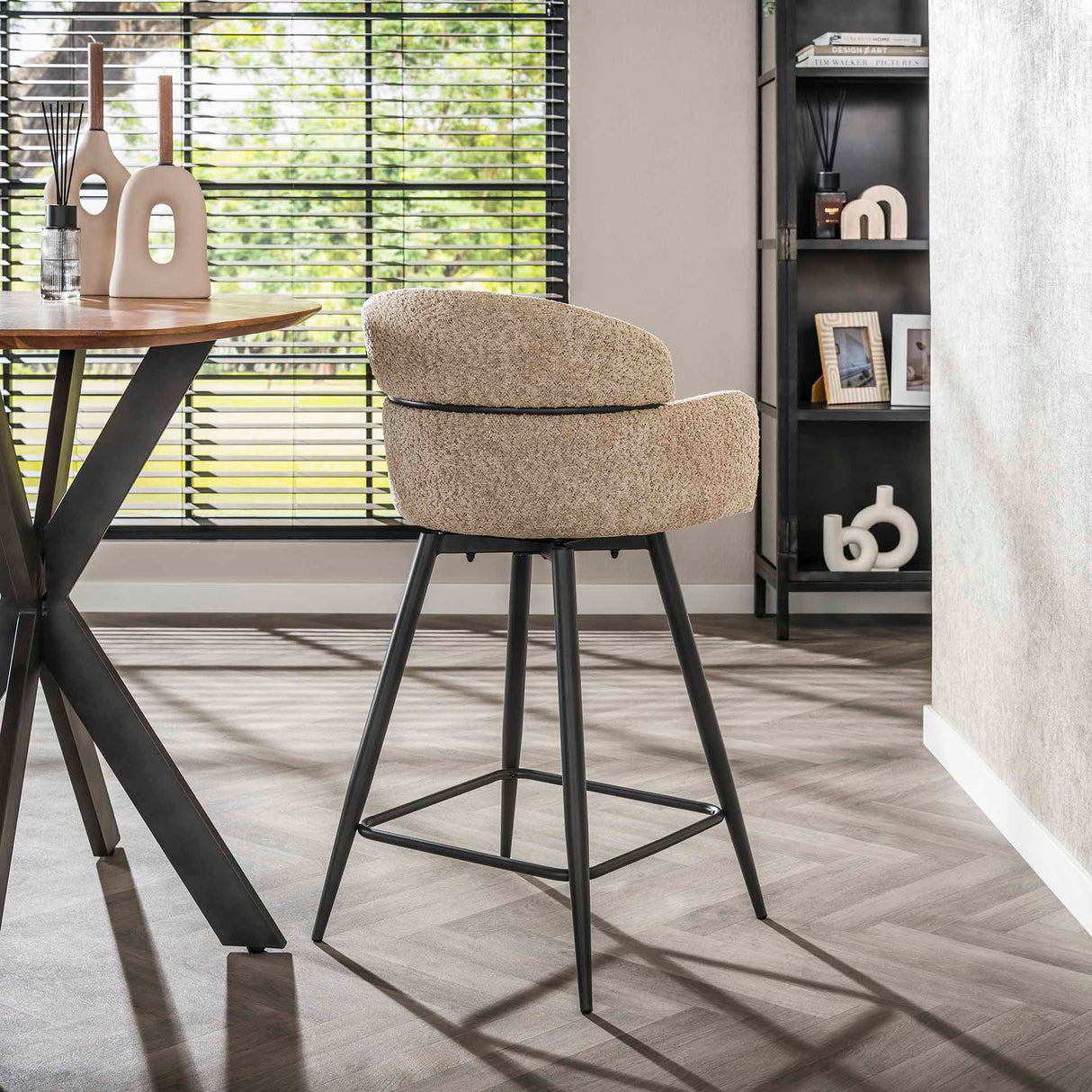 Taburetes Sienna Bouclé Arena Redondo Alfombra Giratoria