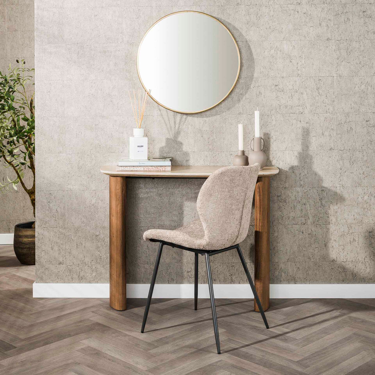 Monza Curvo Captafel Cerámica Travertino 100 cm