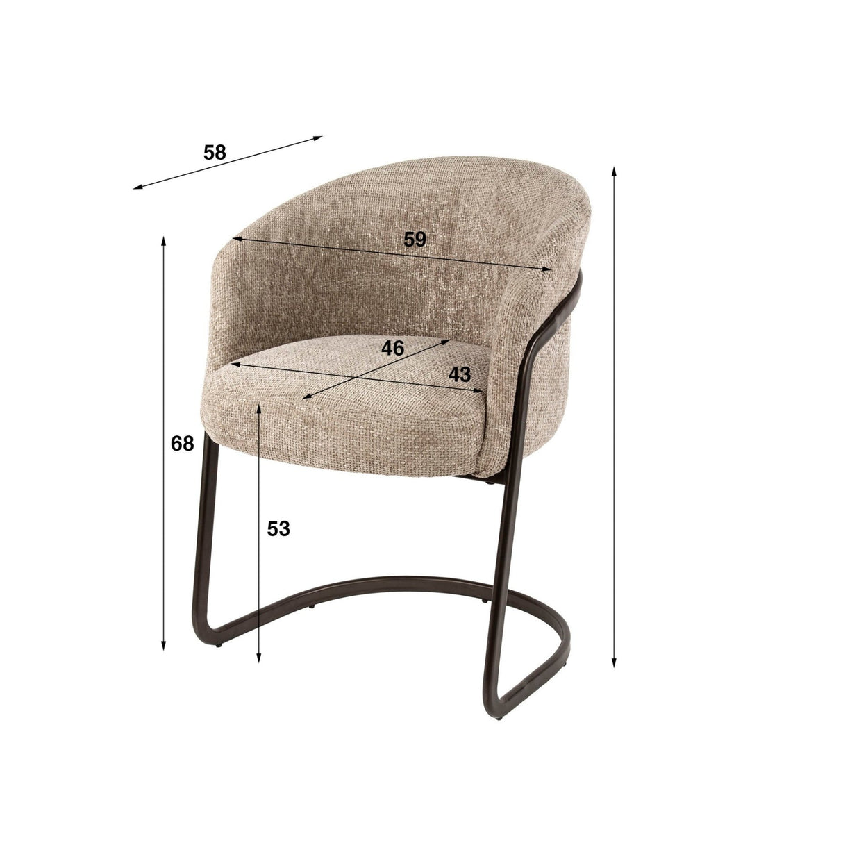 Conjunto de 2 sillas de comedor Zandello Hoven arena