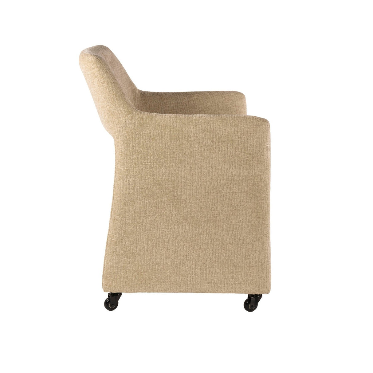 Juego de 2 sillas de comedor Jaroq arena con ruedas