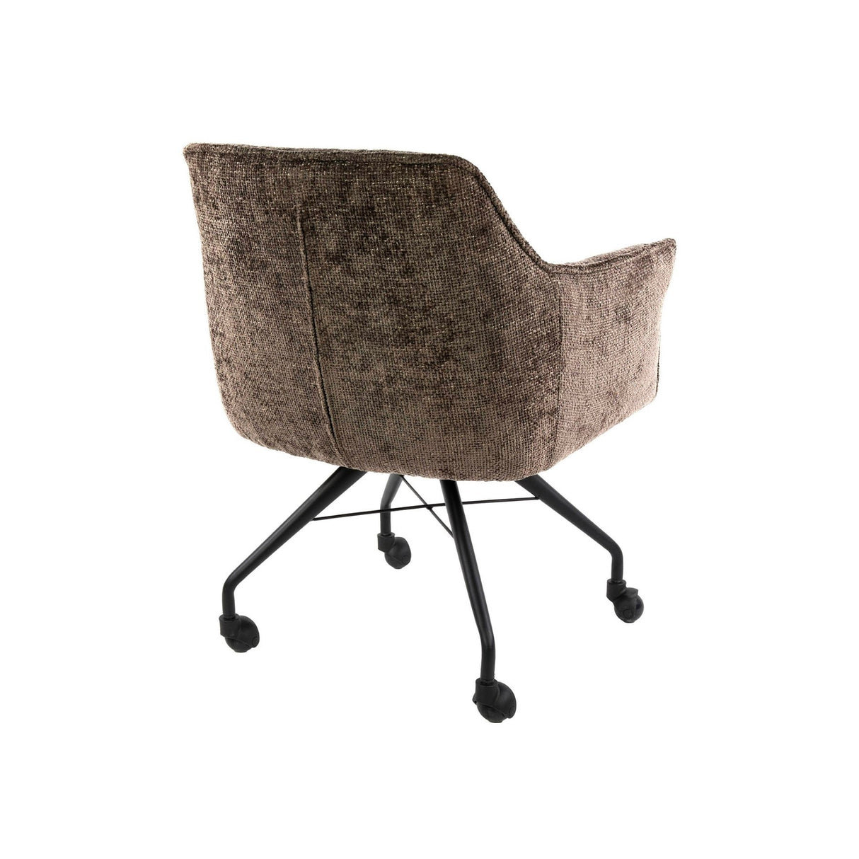 Conjunto de 2 sillas de comedor Richmond taupe de tela con ruedas