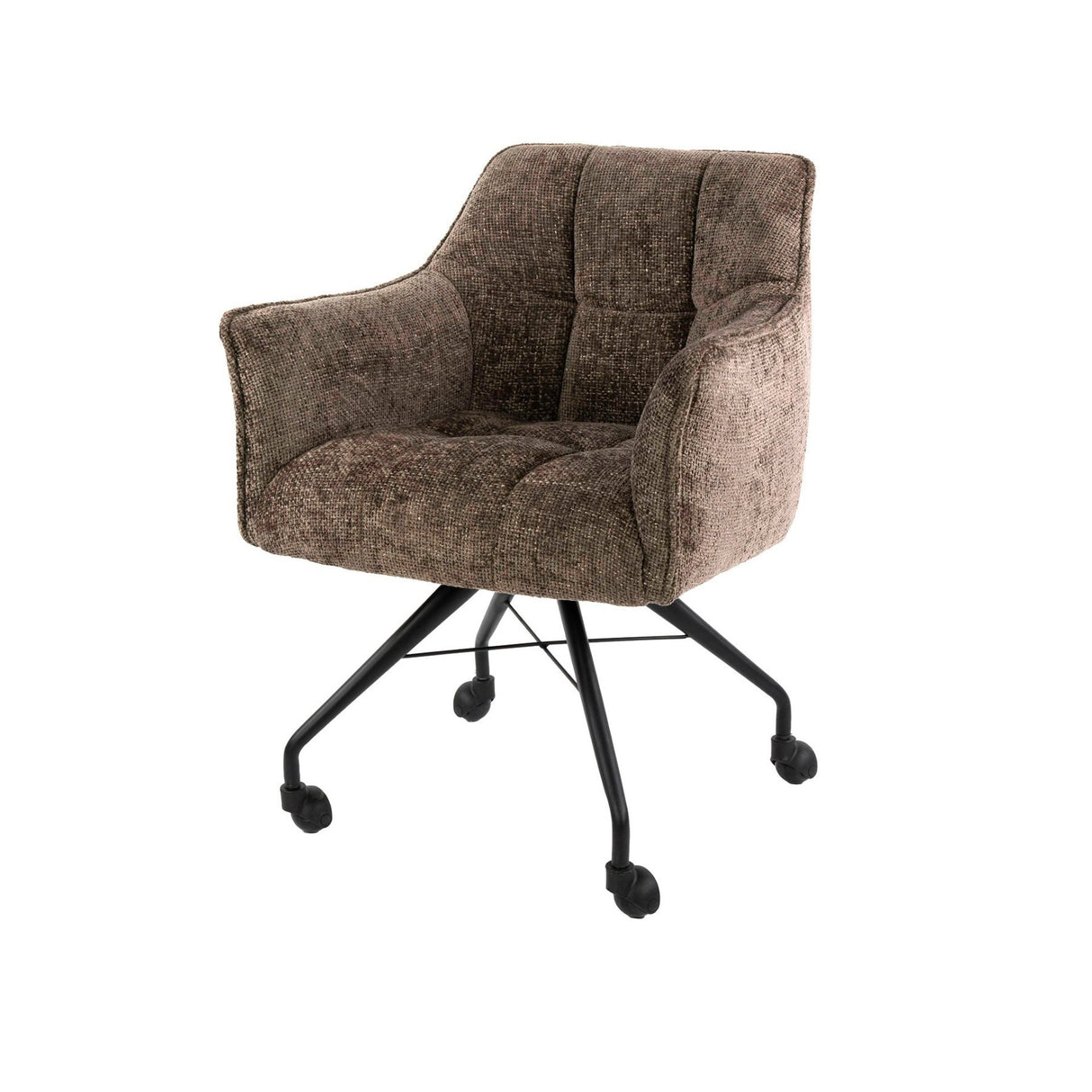 Conjunto de 2 sillas de comedor Richmond taupe de tela con ruedas