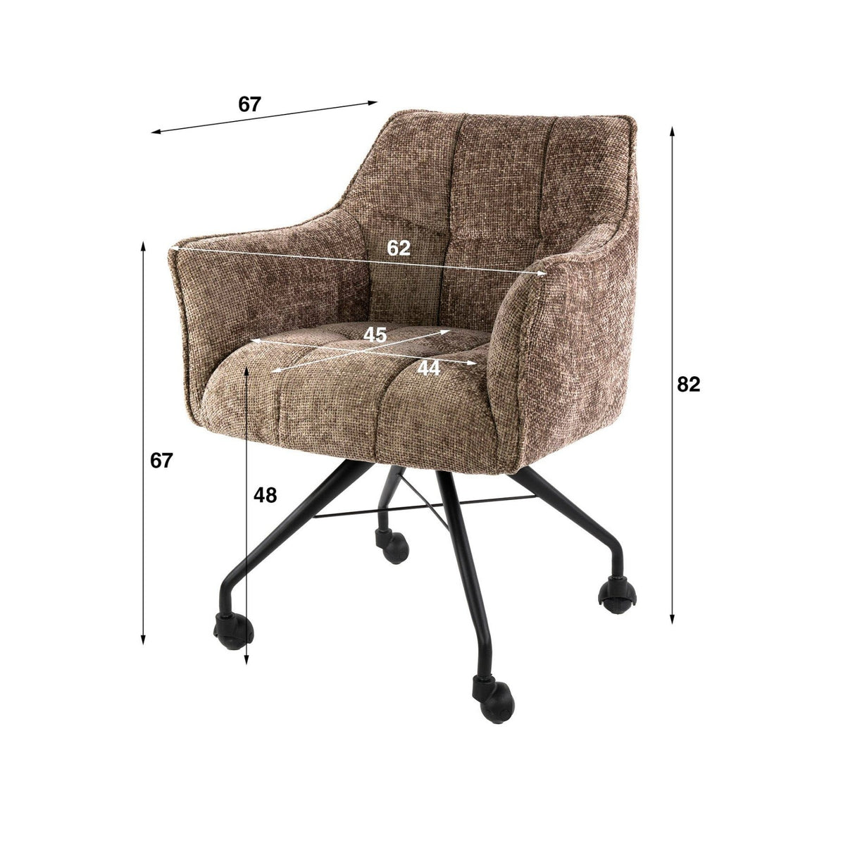 Juego de 2 sillas de comedor Hoven Rich Champagne tapizadas