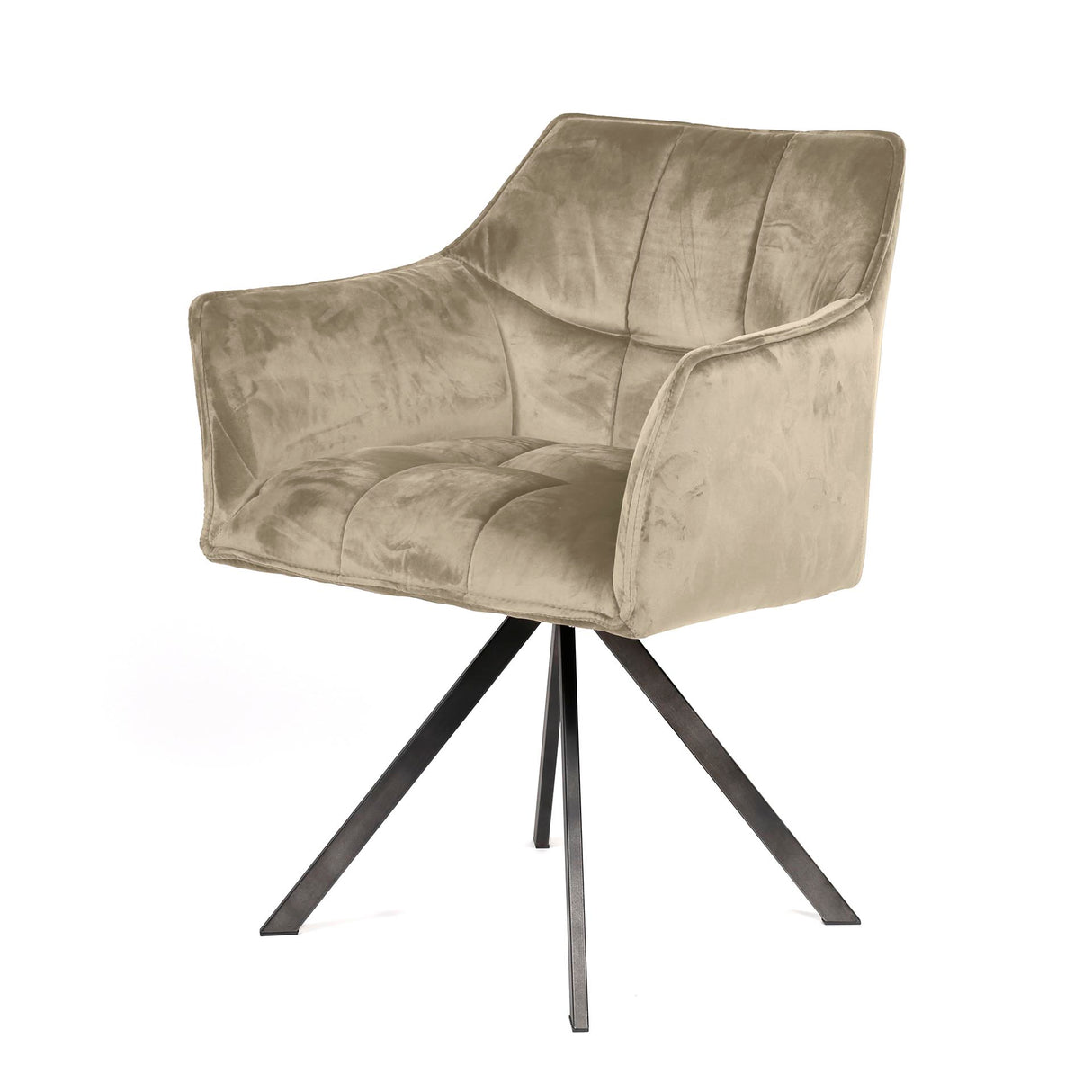 Juego de 2 Sillas de Comedor Lino Velvet Champagne Giratorias