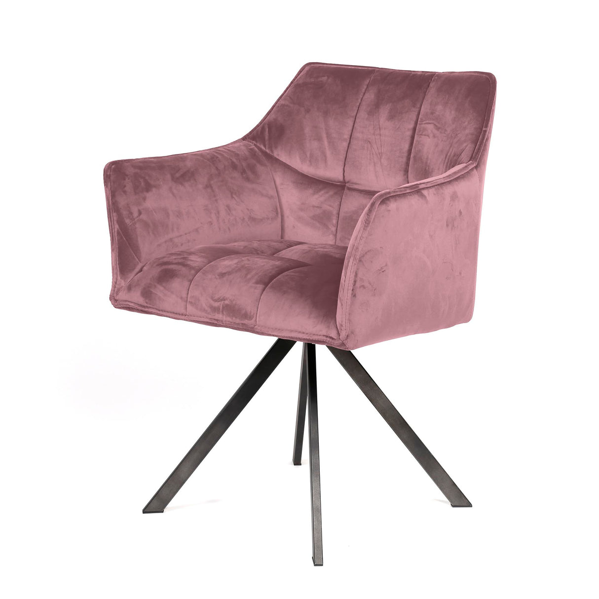 Juego de 2 sillas de comedor Lino Velvet Rosa giratorias