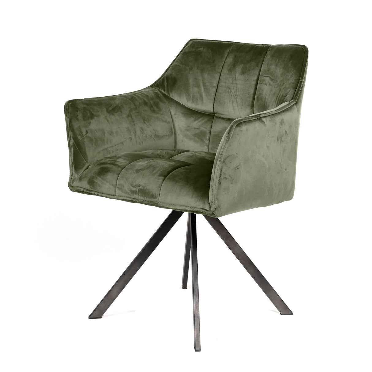 Silla de comedor Lino Velvet Verde Giratoria