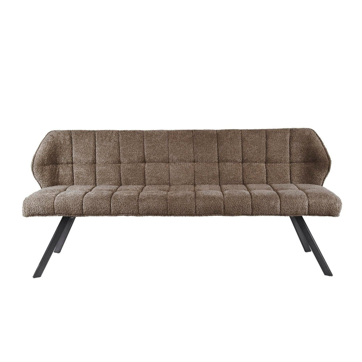 Banco de comedor Lino Bouclé Tela Taupe 180 cm Cuadrado