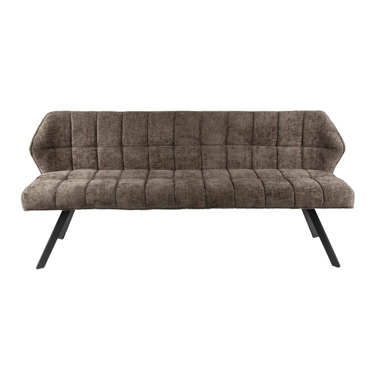 Banco de comedor Lino Chenille Tela Rico Taupe 180 cm Con Cuadros