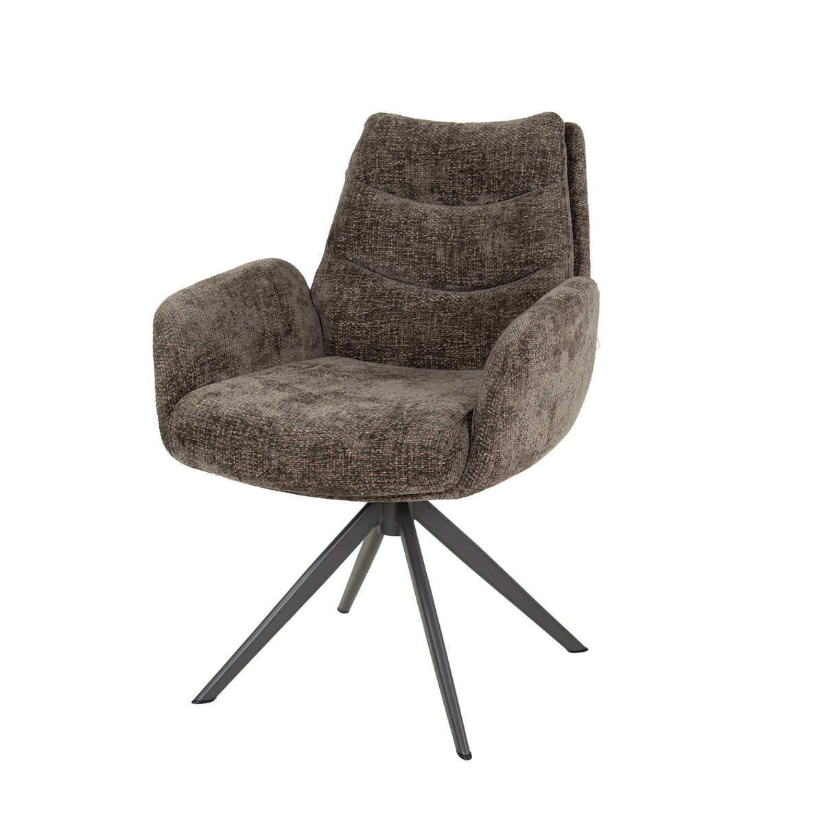 Conjunto de 2 sillas de comedor Elite Taupe Chenille Tela Giratoria
