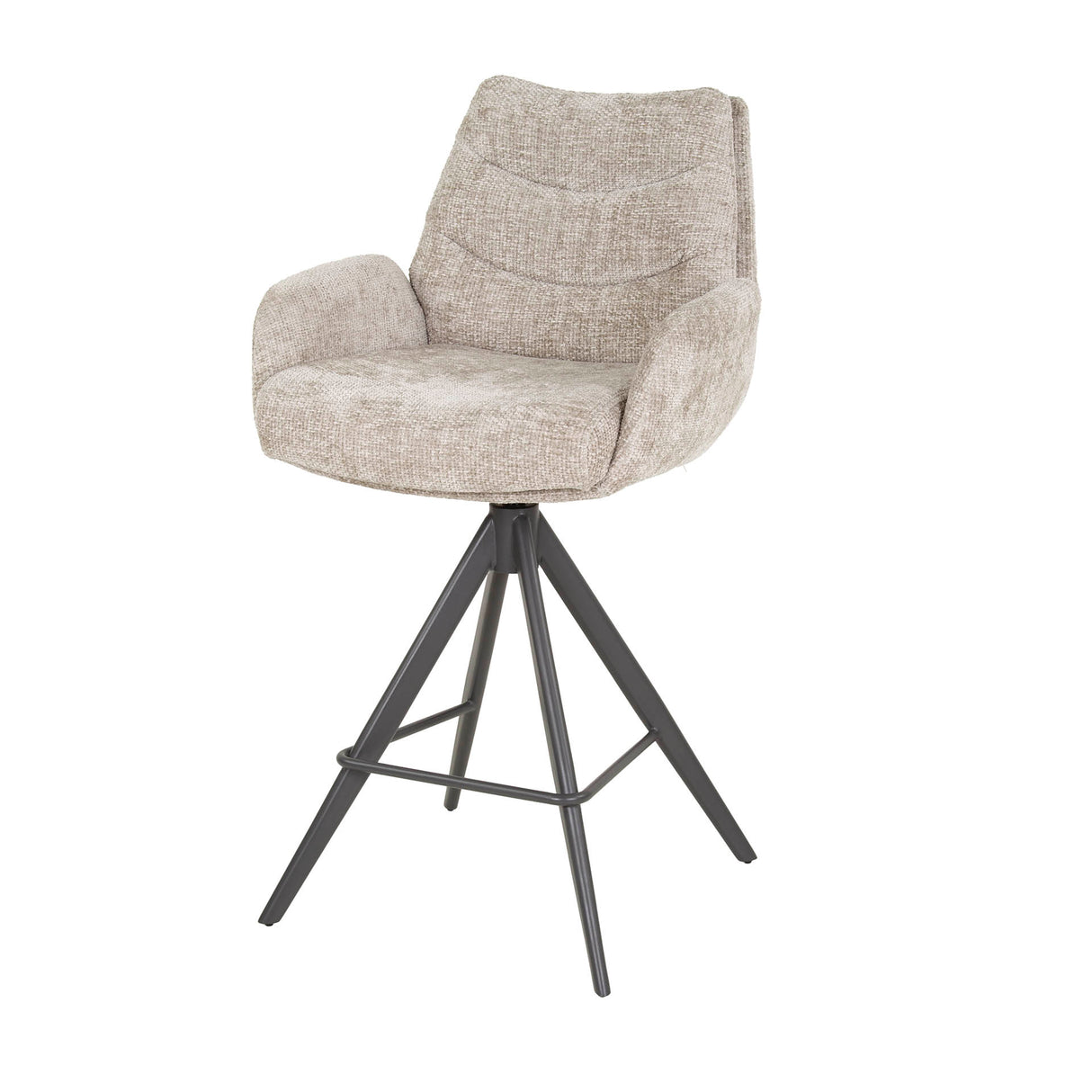Conjunto de 2 taburetes de bar Elite Zand Chenille Tela Ricamente Giratorios