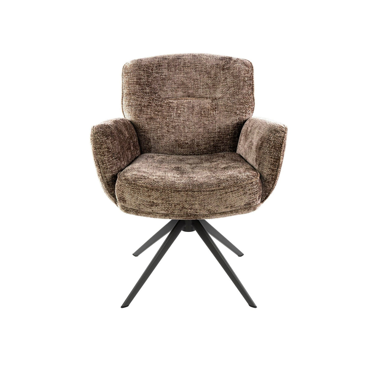 Conjunto de 2 sillas de comedor Milano giratorias Hoven color champán brillante