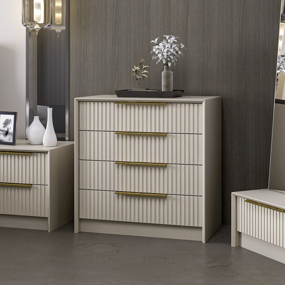 Ladekasten - Ladekast Kala Luxe Steen Melamine 72x77x45 cm - Dimehouse