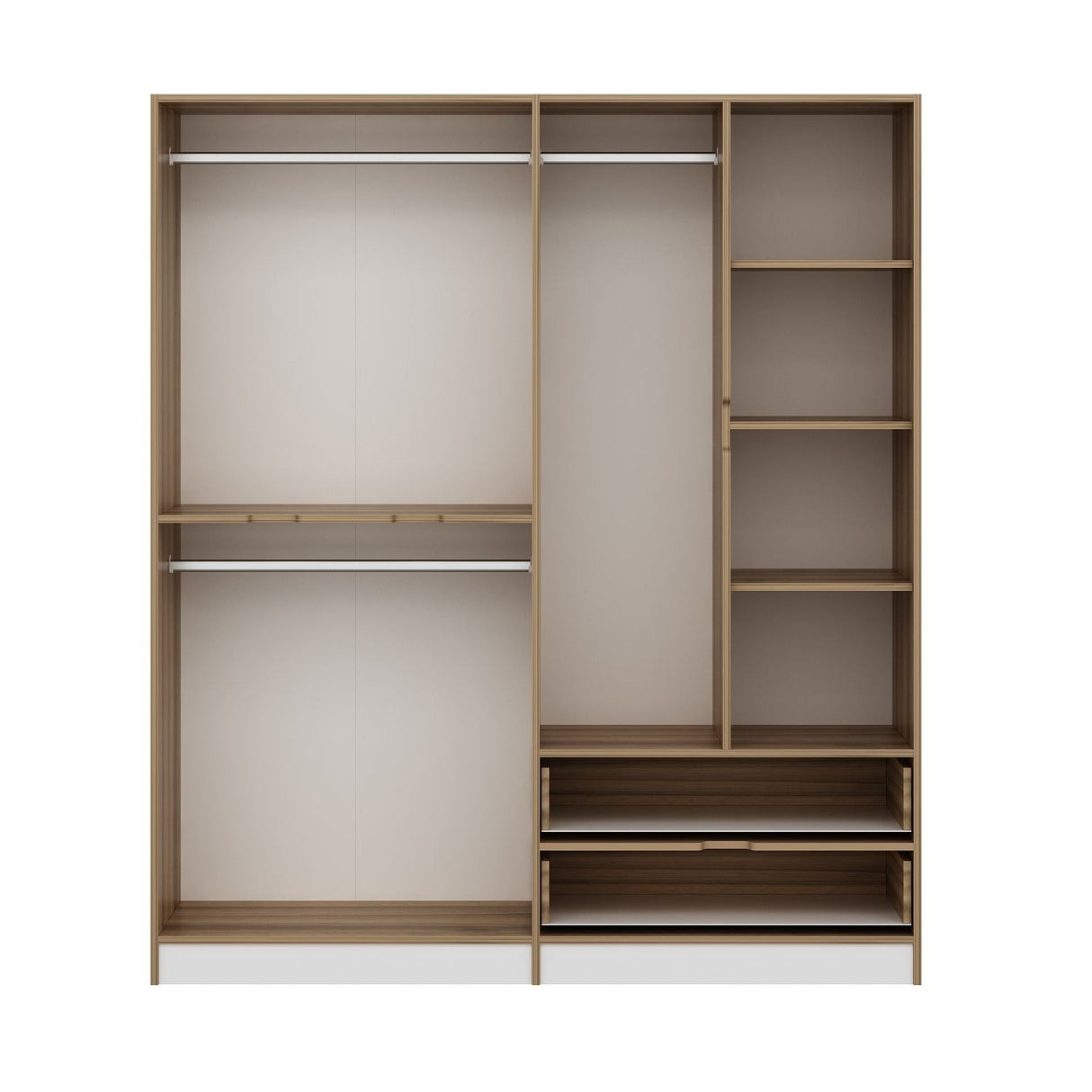 Kledingkasten - Kledingkast Elina Wit Goud Melamine 185x208x52 cm - Dimehouse