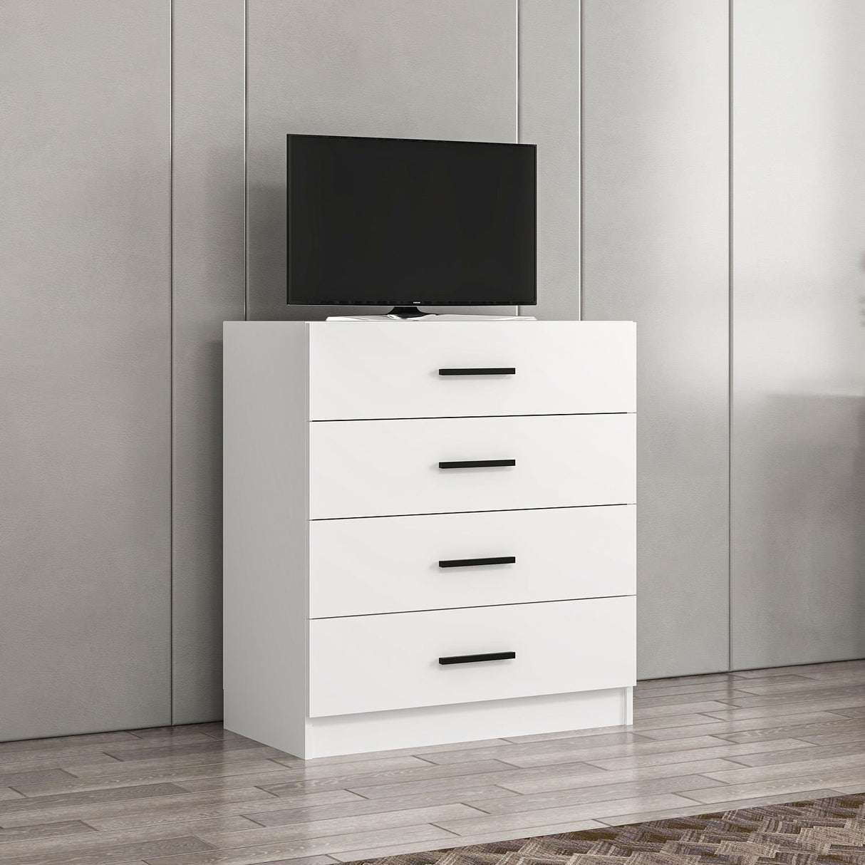 Ladekasten - Ladekast Kale TV Wit Melamine 90x100x47 cm - Dimehouse