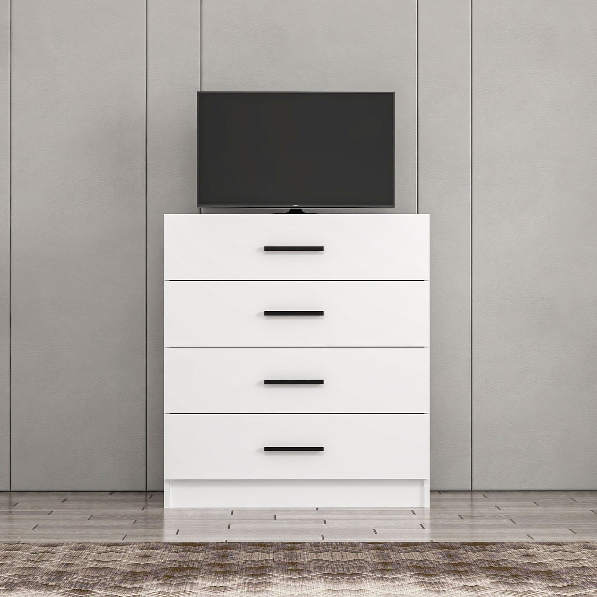 Ladekasten - Ladekast Kale TV Wit Melamine 90x100x47 cm - Dimehouse