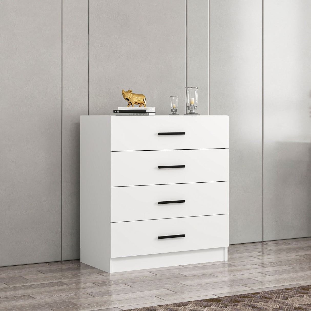 Ladekasten - Ladekast Kale TV Wit Melamine 90x100x47 cm - Dimehouse