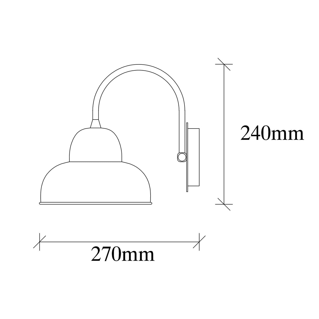 Lámpara de pared de metal dorado Allure