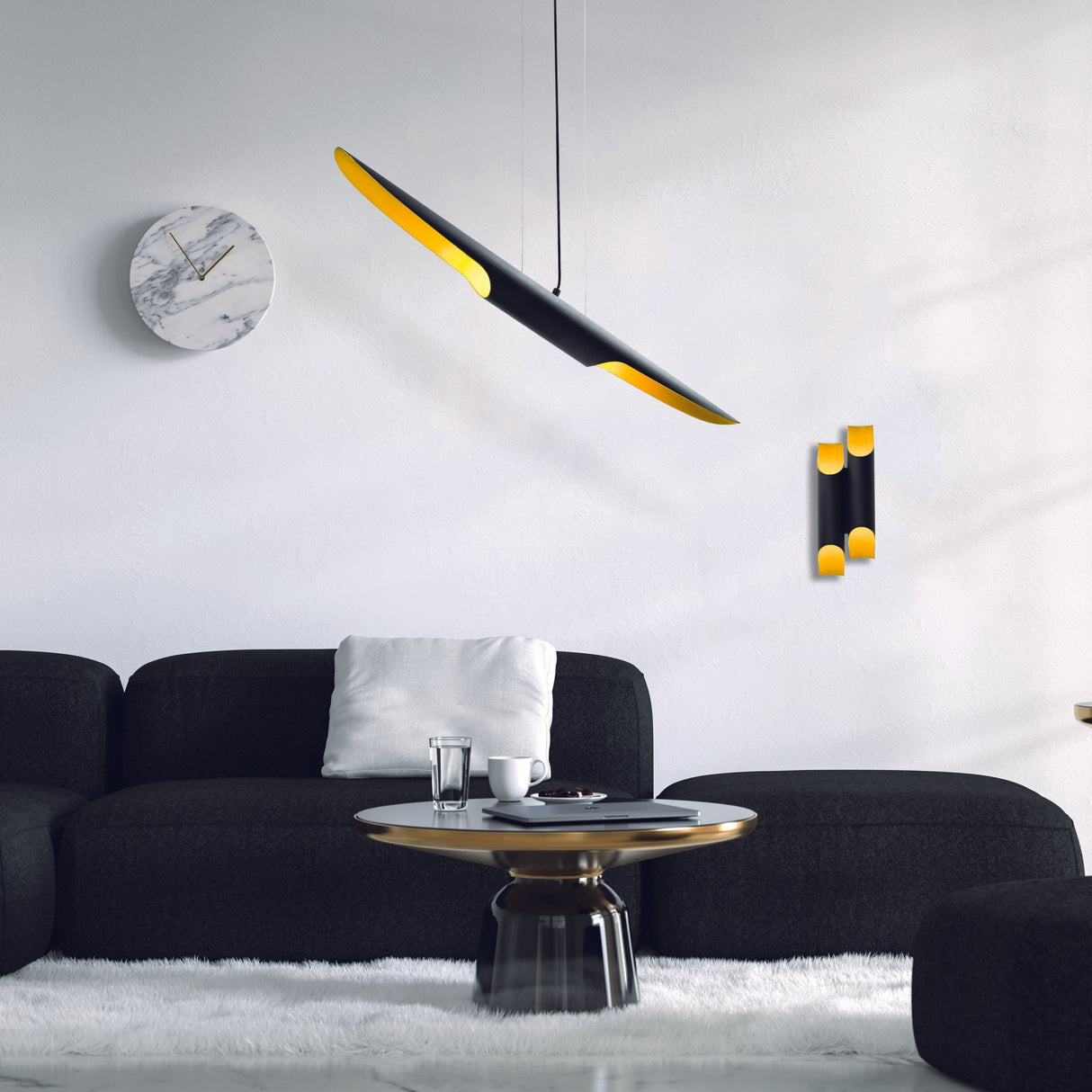 Lámpara colgante negra de metal Lyra