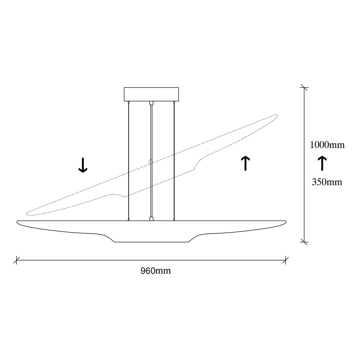 Lámpara colgante negra de metal Lyra